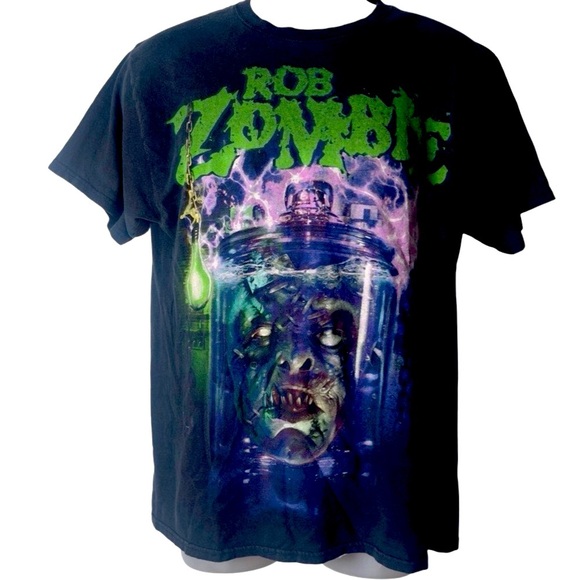 Rob Zombie Black Graphic Vintage Hanes Tag T-Shirt - Picture 1 of 5